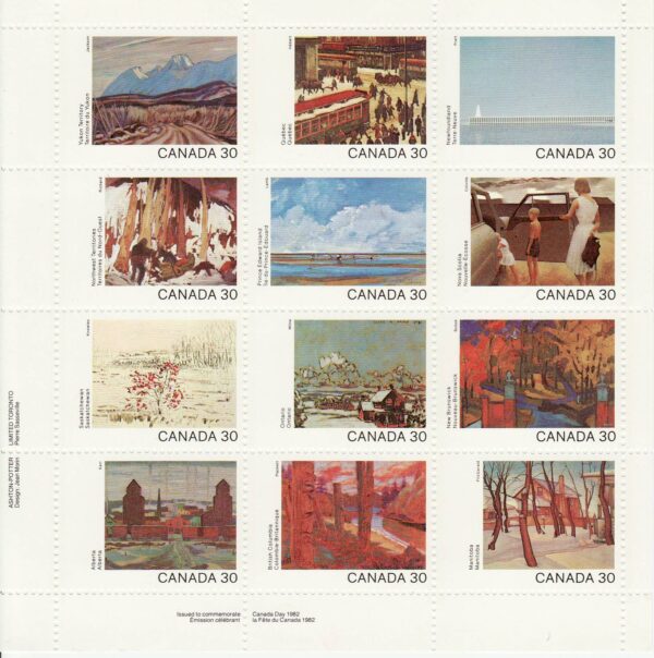 Canada PB#966a - Canada Day (1982) 12 x 30¢ Pane of 12