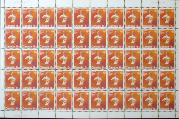 Canada SHEET- Semi-Postal #B7 - Fencing (1975) 8¢ + 2¢