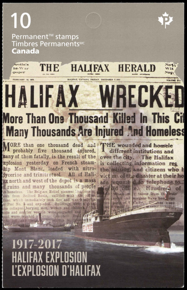 Canada Stamp Booklet - #BK685 Halifax Explosion (2017) 10 x P (85¢)