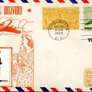 US FDC Special Delivery #E18 - Postman and Motorcycle (1944)