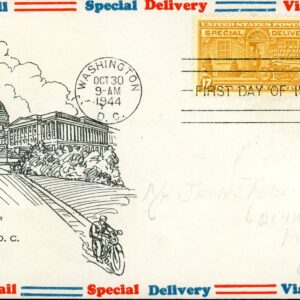 US FDC Special Delivery #E18 - Postman and Motorcycle (1944)