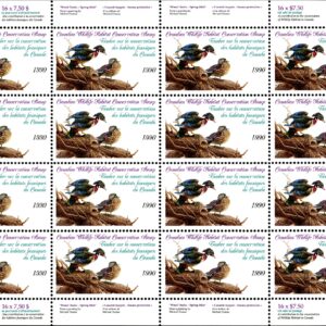 RARE SHEET - Canadian Wildlife Habitat Conservation Stamp #FWH6 - Wood Ducks (1990) $7.50