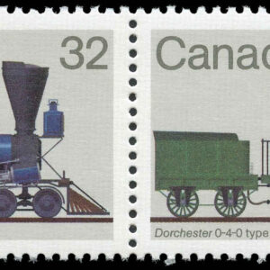Canada Stamp #1000a - Canadian Locomotives (1836-1860)-1 (1983) 2 x 32¢ Se-tenant pair (999, 1000)