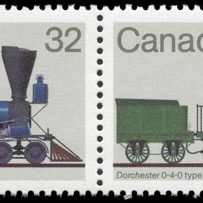 Canada Stamp #1000a - Canadian Locomotives (1836-1860)-1 (1983) 2 x 32¢ Se-tenant pair (999, 1000)