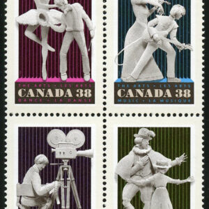 Canada Stamp #1255a - Performing Arts (1989) 4 x 38¢ Se-tenant block (1252-1255)