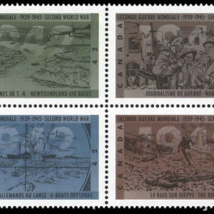 Canada Stamp #1451ai - Second World War-1942 (1992) 4 x 42¢ Dull