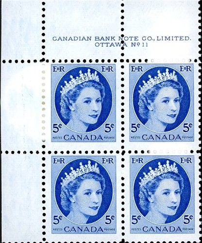 Canada PB#341 - Queen Elizabeth II (1954) 5¢ Plate 6 - Image 2