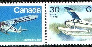 Canada Stamp #970a - Bush Aircraft (1982) 2 x 30¢ Se-tenant pair (969, 970)
