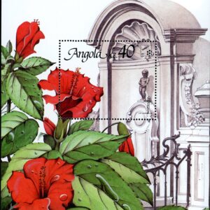 Angola S#788 - (1990) - Hibiscus - 40K - (Belgica 90) - souvenir sheet