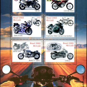 Brazil Stamp Sc#2858 (2002) - Motorcycles sheet of 6