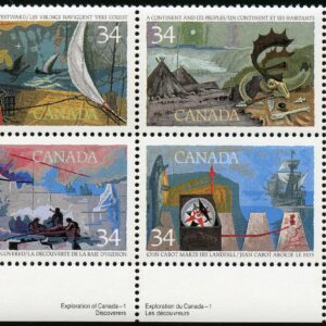 Canada Stamp #1107ai - Exploration of Canada-1 (1986) 4 x 34¢ Se-tenant block (1104-1107)