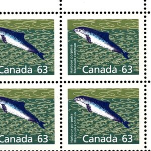 Canada Stamp PB#1176a - Harbour Porpoise (1990) 63¢ (perf 13.1)