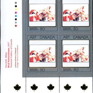 Canada Stamp Plate Block#1419 - Red Nasturtiums (1992) 50¢