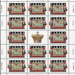 Canada Stamp sheet#1722 - St. Edward's Crown/2¢ Imperial Penny Postage/Sir William Mulock (1998) 45¢