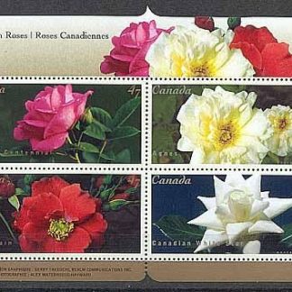 Canada Stamp #1910 - Roses (2001) 4 x 47¢ Souvenir sheet of 4
