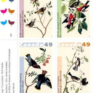 Canada Stamp PB#2039a - John James Audubon's Birds-2 (2004) 4 x 49¢