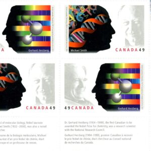 Canada Stamp PB#2062a - Nobel Prize Winners (2004) 2 x 49¢ Se-tenant pair (2061, 2062)