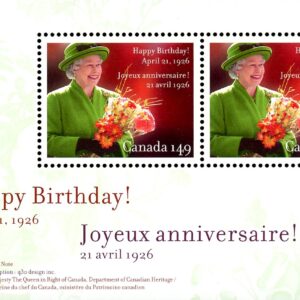 Canada Stamp #2150 - Queen Elizabeth II, 80th Birthday (2006) 2 x $1.49 Souvenir sheet of 2