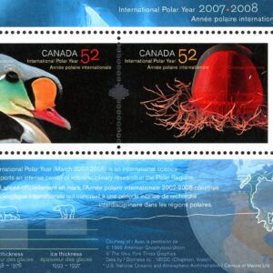 Canada Stamp #2205b - International Polar Year (2007) 2 x 52¢ Souvenir sheet of 2