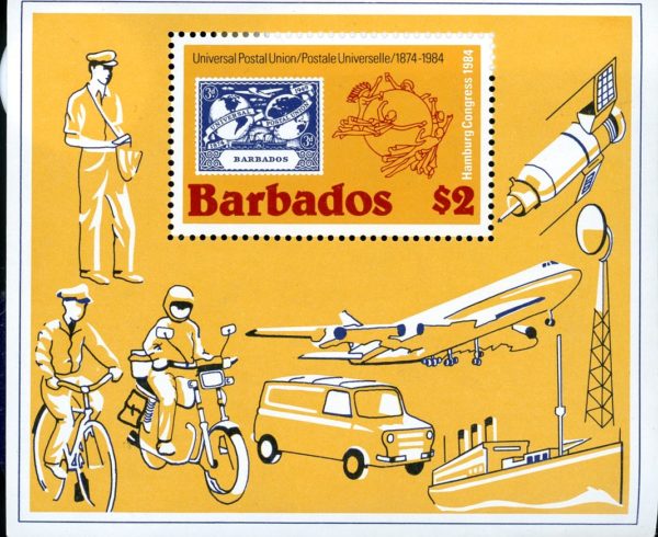 Barbados Stamp Sc#631 (1984) - UPU Congress - S/Sheet