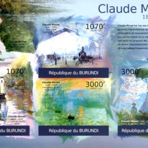 Burundi Stamp Sc#1033 (2012) - S/Sheet of 4 (imperf) - Paintings of Claude Monet