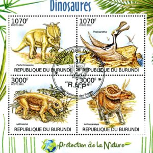 Burundi Stamp Sc#1128 (2012) - S/Sheet of 4  - Dinosaurs (Used)