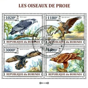 Burundi Stamp Sc#1388 (2013) - S/Sheet of 4  - Birds of Prey (Used)