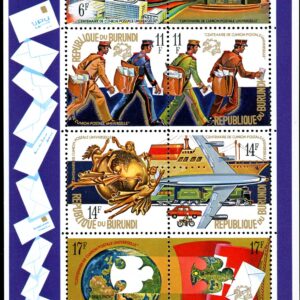 Burundi Stamp Sc#463c (1974) - S/Sheet of 8  - Century of the Universal Postal Union