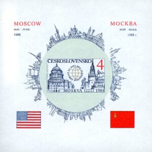 Czechoslovakia Stamp Sc#2709i - (1988) - S/Sheet - Imperf - Soviet_US Summit Conference