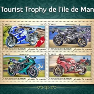 Djibouti Stamp Sc#1508 - 2018 - S/Sheet - Motorcycles from Isle of Man Tourist Trophy Races