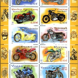France Stamp Sc#2913 - 2002 - S/Sheet - Motorcycles