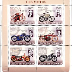 Comoro Islands Stamps Sc#1005 - (2008) - S/Sheet of 6 - Automobiles - MNH