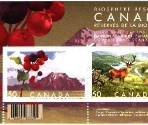 Canada Stamp #2106b - Biosphere Reserves (2005) 2 x 50¢ Souvenir sheet of 2