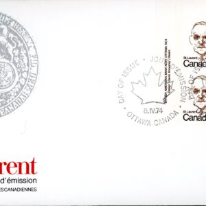 Canada OFDC#592 -PLATE BLOCK - Louis St. Laurent (1974) 7¢