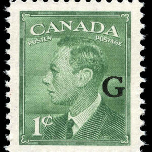 Canada Stamp - Official PB#O16 - King George VI, Postes-Postage (1950) 1¢ Overprinted G (MNH)