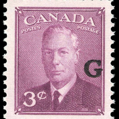 Canada Stamp - Official #O18 - King George VI, Postes-Postage (1950) 3¢ Overprinted G