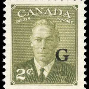 Canada Stamp - Official #O28 - King George VI, Postes-Postage (a) (1951) 2¢ Overprinted G