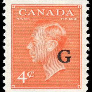 Canada Stamp - Official #O29 - King George VI, Postes-Postage (a) (1951) 4¢ Overprinted G