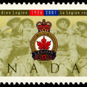 Canada Stamp #1926 - Legion badge over a portion of the National War Memorial (2001) 47¢