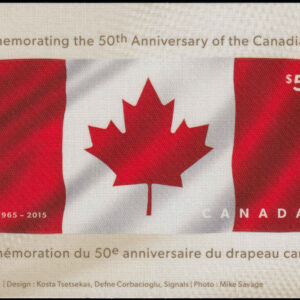 Canada Stamp #2808 - Flag of Canada (2015) $5.00 Souvenir sheet of 1 stamp (2808i)