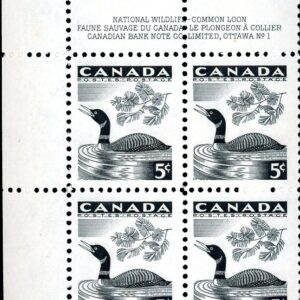 Canada PB#369i - Loon (1957) 5¢ "Dot on water" (plate 1, pos. 1)