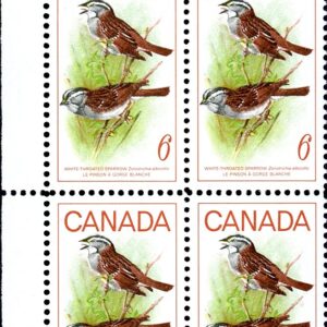 Canada Stamp PB#496 - White-Throated Sparrow (1969) 6¢