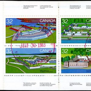 VERY RARE SENATE FDC - Canada Stamp #992a - Canadian Forts-1 (1983) 10 x 32¢ Booklet pane of 10