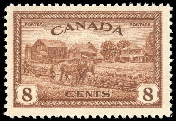 Canada Stamp #268 - Eastern Farm Scene (1946) 8¢