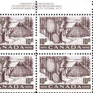 Canada Stamp PB#301 - Drying Skins (1950) 10¢