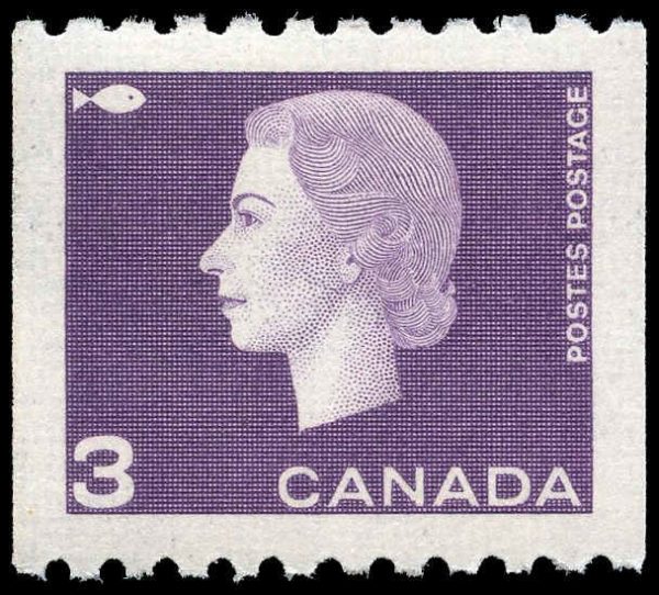 Canada Stamp #407 - Queen Elizabeth II (1963) 3¢