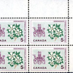Canada Stamp PB#423 - British Columbia, Dogwood (1965) 5¢
