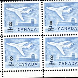 Canada Stamp CB#430 - Jet Plane, Ottawa (1964) 8¢ on 7¢ 8¢ on 7¢ (no. 414)