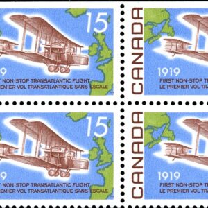 Canada Stamp PB#494 - Vickers Vimy over Atlantic (1969) 15¢