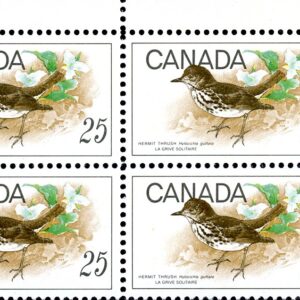 Canada Stamp PB#498 - Hermit Thrush (1969) 25¢